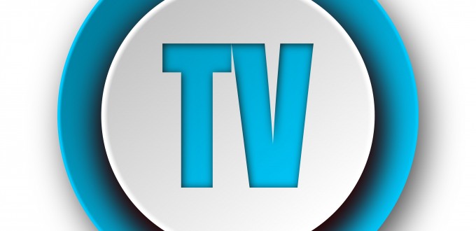 tv blue modern web icon on white background