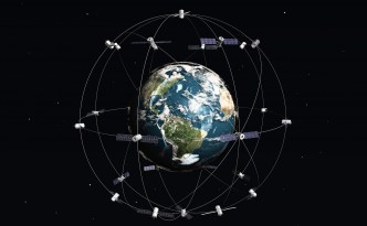 Satelite and earth. 3d illustration.