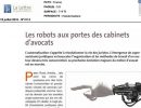 Robotisation: la révolution des cabinets d'avocats est en marche